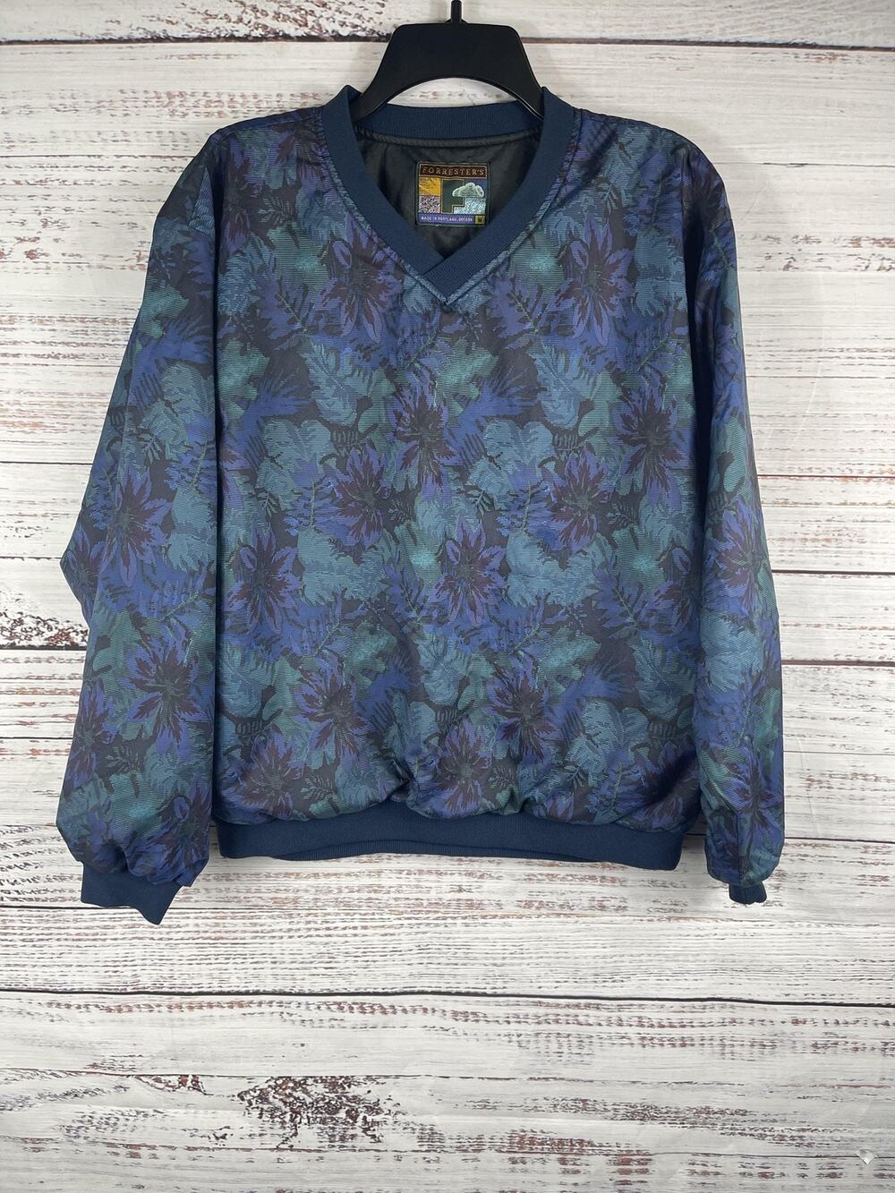 Vintage Forrester's Sweater Men's Size M Crewneck Pullover Floral Made USA 90s
